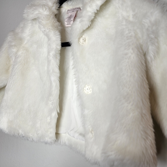 Catherine Malandrino faux fur cream jacket kids size 4T - Picture 7 of 10